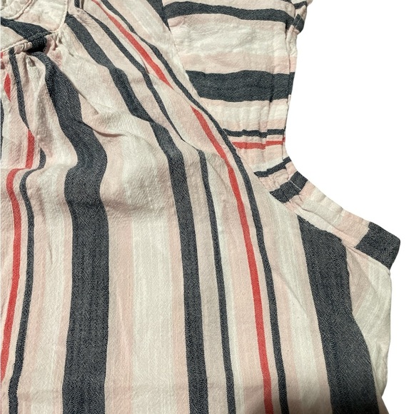 St. John's Bay Pink and Black Striped Top - Picture 3 of 5